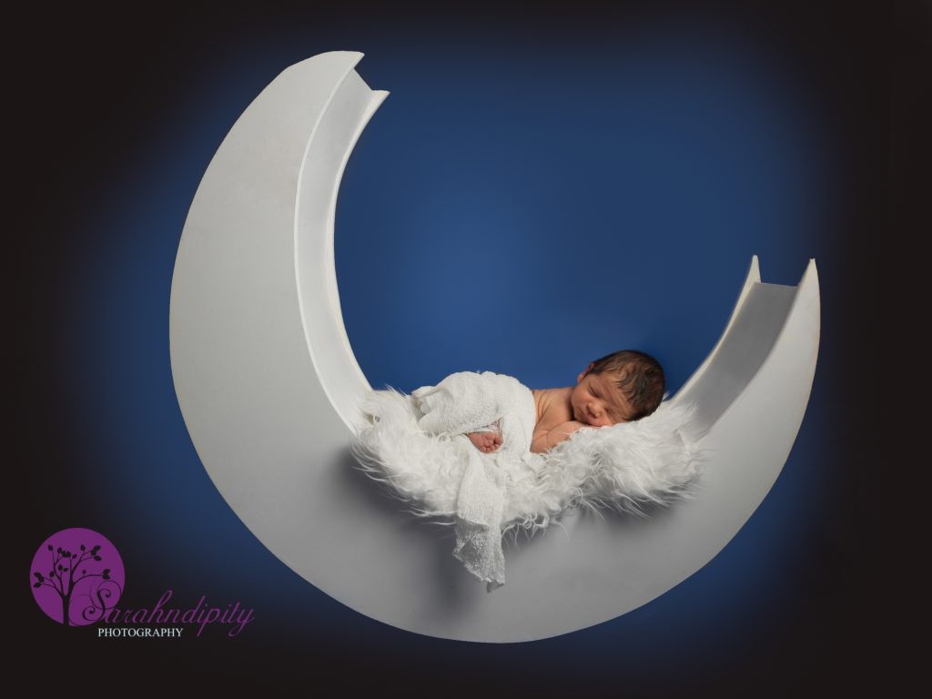 baby photographer essex baby on moon